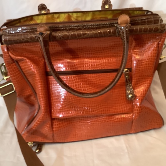 EUC Samantha Brown orange travel satchel carryon crossbody bag - Picture 4 of 14